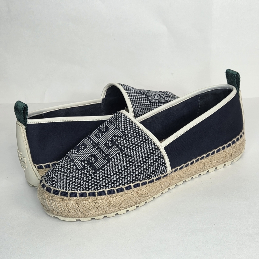 Tory Burch Miranda Navy Lug Sole Platform Espadrille Shoes Women's Size 10 - Picture 2 of 10